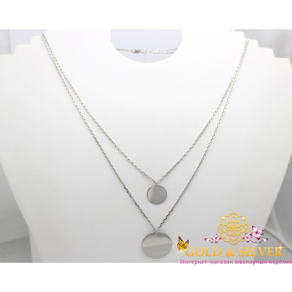 Серебряное колье два круга 860227с , Gold & Silver Gold & Silver, Украина